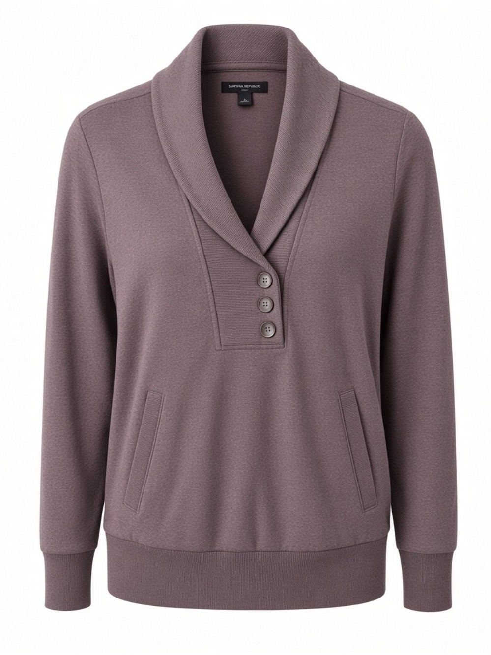 Banana Republic Women's Brown/Taupe Shawl Collar Pullover Swearshirt Size Small